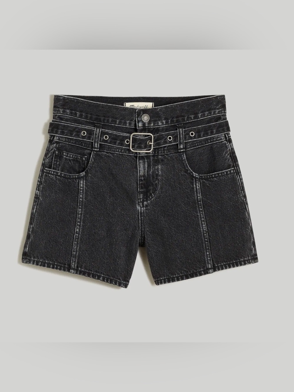 Madewell The '90s Jean Short in Caspar Wash: Belted Edition